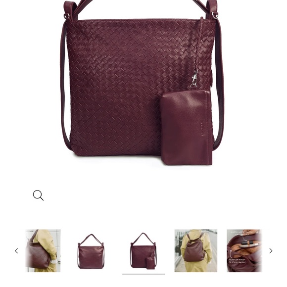 MANDRN Woven Evra Tote - Burgundy Shoulder Bag/ backpack - Picture 6 of 15